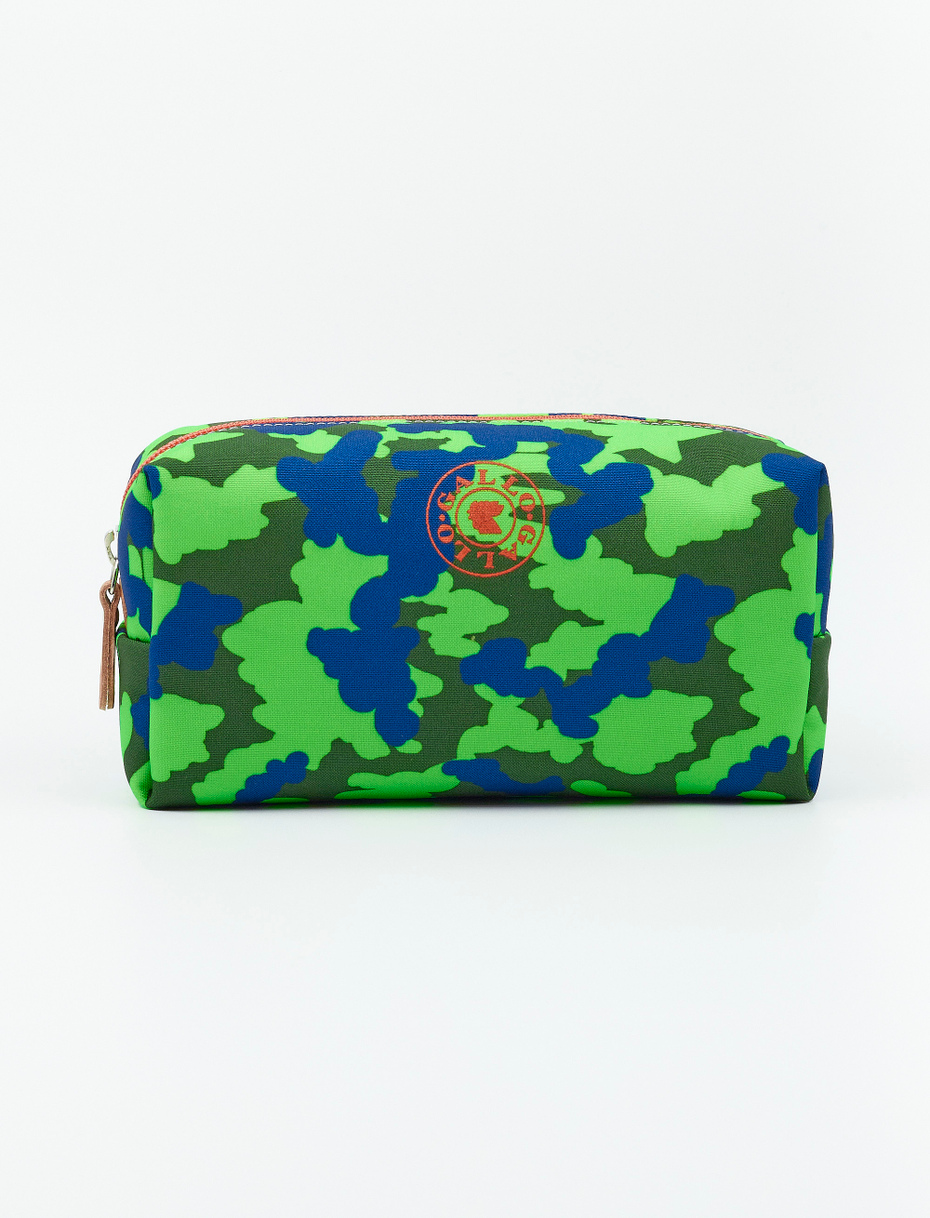 Unisex moss green polyester bowler clutch with camouflage motif - Gallo 1927 - Official Online Shop