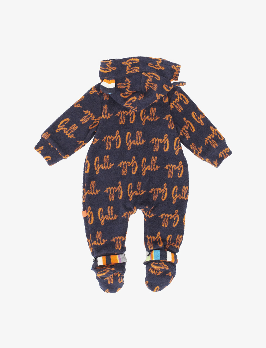 Kids' royal blue romper in cotton jersey teddy fabric with Gallo writing - Gallo 1927 - Official Online Shop