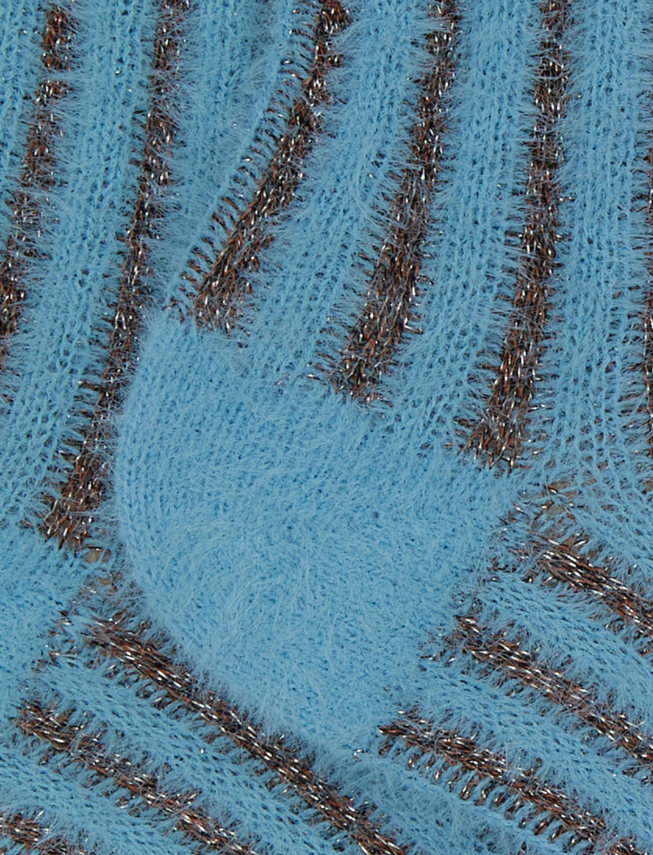 Calze corte donna poliammide e cotone azzurro con righe verticali effetto scintillante - Gallo 1927 - Official Online Shop