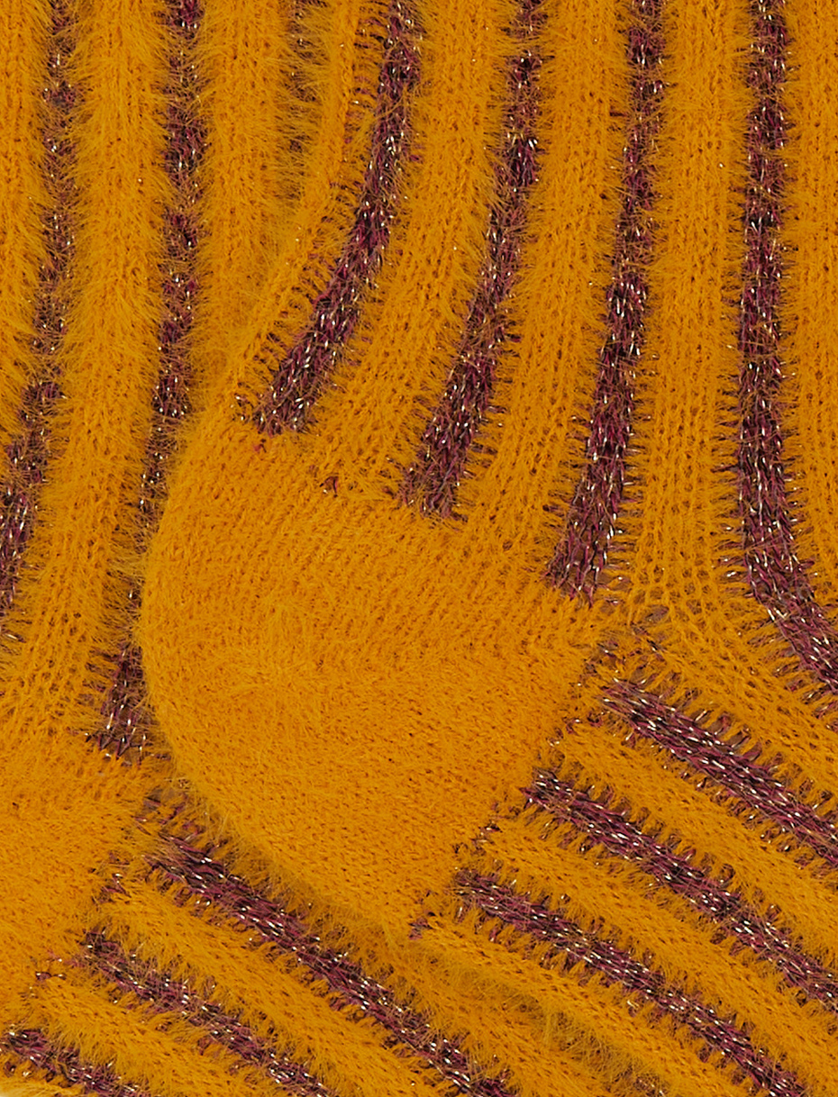 Calze corte donna poliammide e cotone giallo con righe verticali effetto scintillante - Gallo 1927 - Official Online Shop