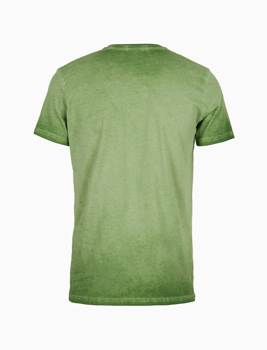 Unisex plain dyed green cotton crew-neck T-shirt - Gallo 1927 - Official Online Shop