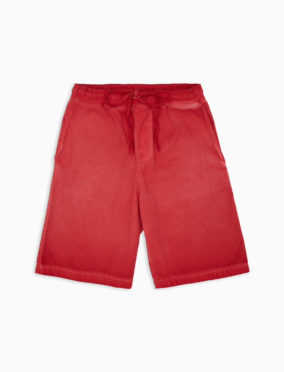 Men's plain dyed gerbera cotton canvas Bermuda shorts - Gallo 1927 - Official Online Shop