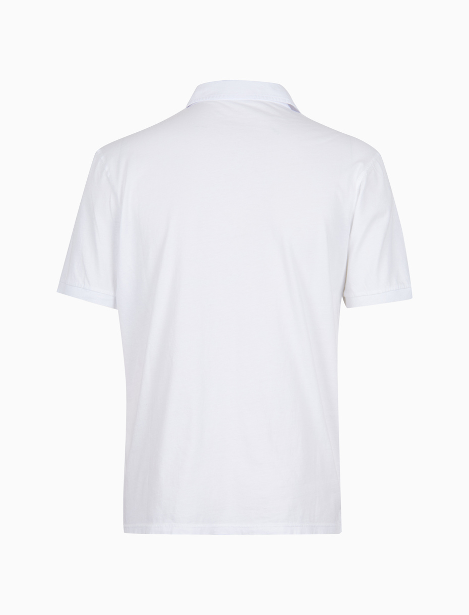 Men's plain dyed white short-sleeved cotton polo - Gallo 1927 - Official Online Shop