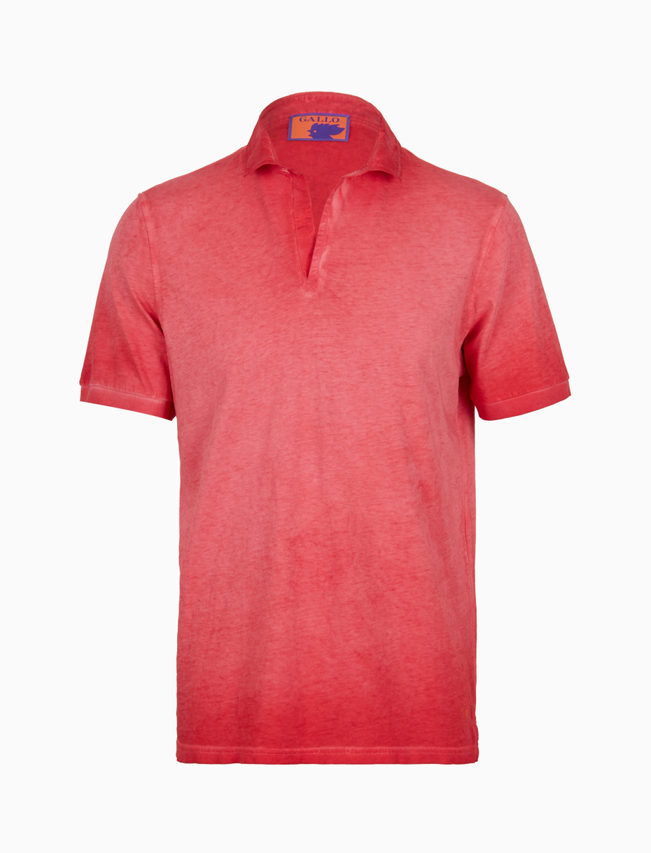 Men's plain dyed gerbera short-sleeved cotton polo - Gallo 1927 - Official Online Shop