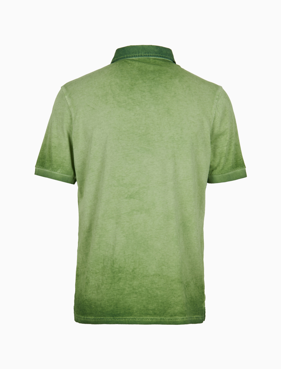 Men's plain dyed green short-sleeved cotton polo - Gallo 1927 - Official Online Shop