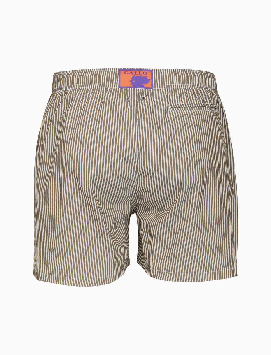 Men's green swimming shorts with seersucker motif - Gallo 1927 - Official Online Shop