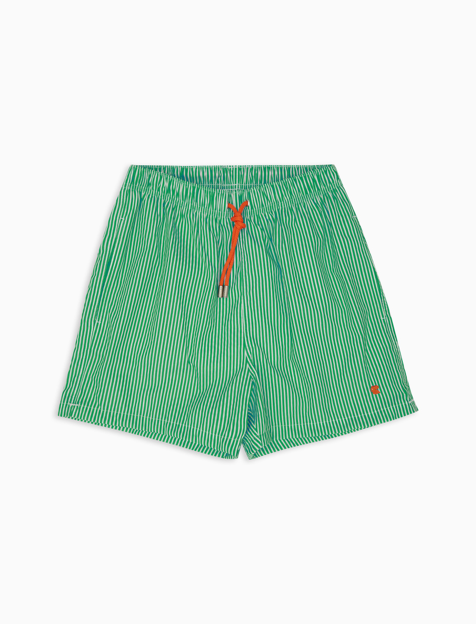 Men's clover polyester swim shorts with seersucker motif - Gallo 1927 - Official Online Shop
