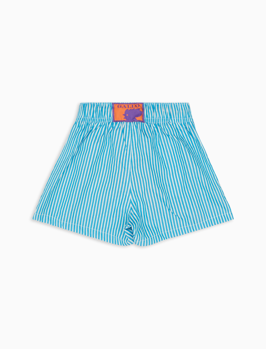 Kids' turquoise polyester swimming shorts with seersucker motif - Gallo 1927 - Official Online Shop