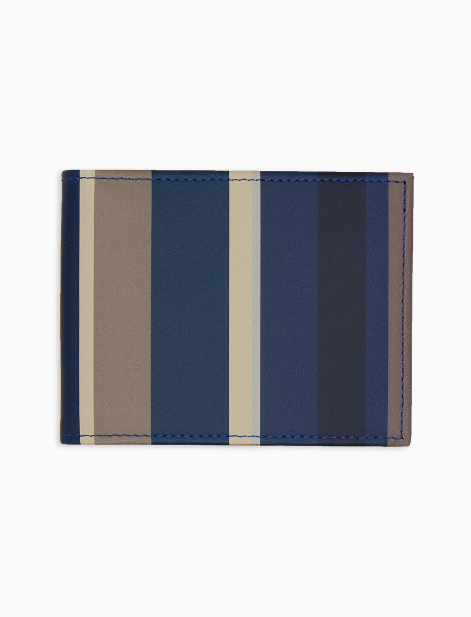 Portafoglio uomo pelle blu righe multicolor Gallo