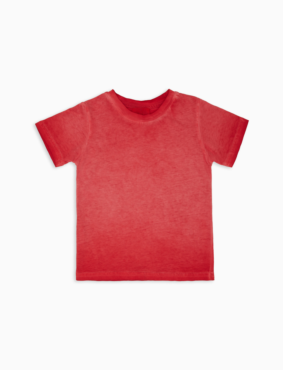 T-shirt girocollo bambino cotone gerbera tinto capo tinta unita - Gallo 1927 - Official Online Shop