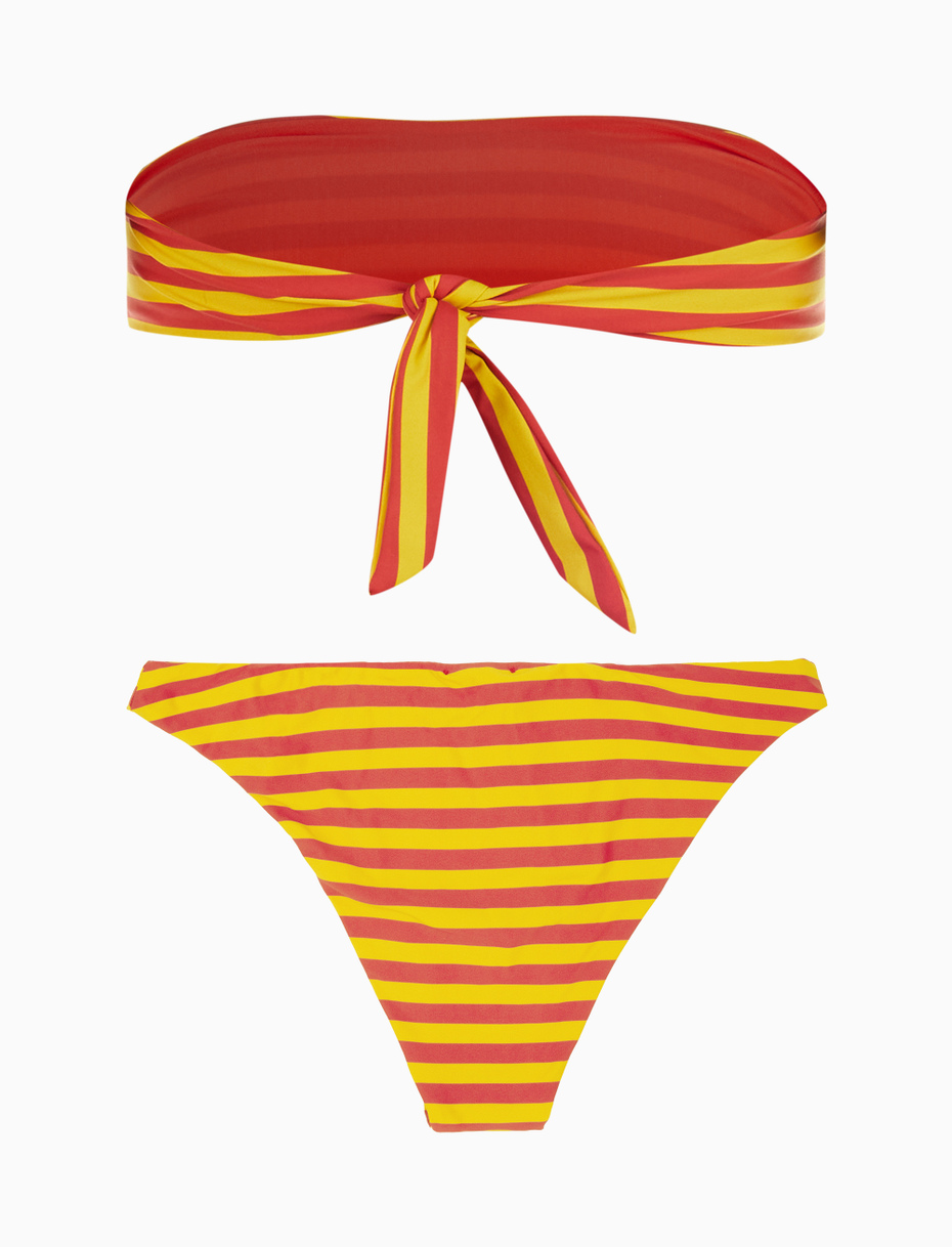 Bikini fascia donna poliestere narciso righe bicolore - Gallo 1927 - Official Online Shop
