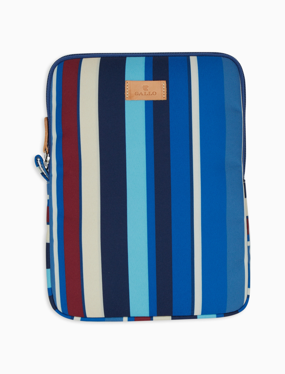 Unisex royal blue polyester tablet case multicoloured stripes - Gallo 1927 - Official Online Shop
