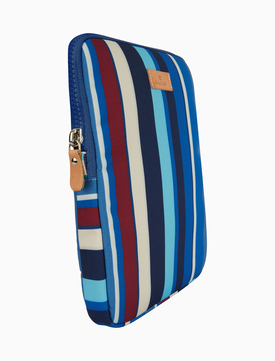 Unisex royal blue polyester tablet case multicoloured stripes - Gallo 1927 - Official Online Shop