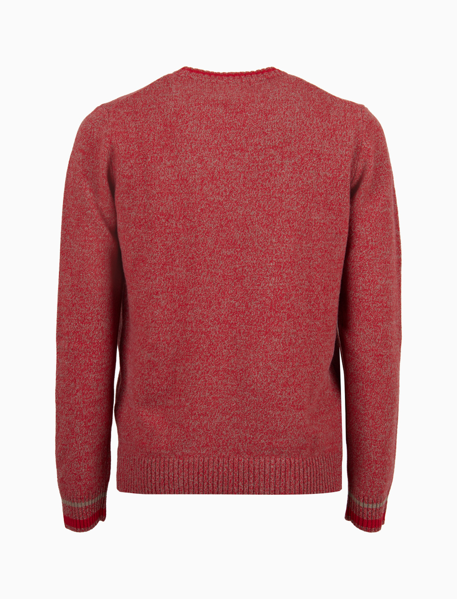 Pull girocollo uomo lana e cashmere rosso tinta unita - Gallo 1927 - Official Online Shop
