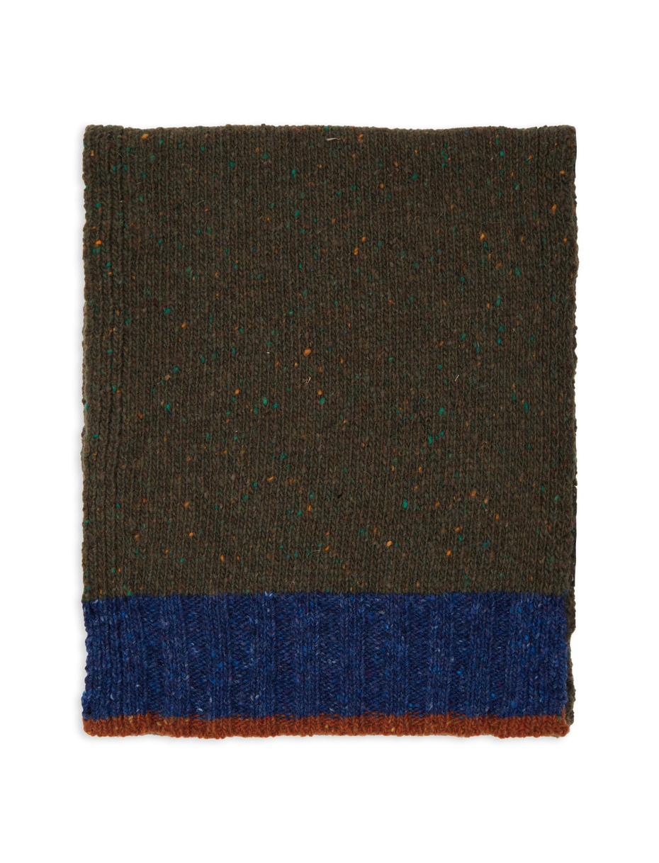 Sciarpa uomo lana verde tinta unita con contrasto - Gallo 1927 - Official Online Shop