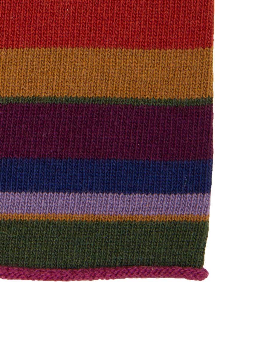 Scaldacollo donna lana e cashmere viola righe multicolor - Gallo 1927 - Official Online Shop