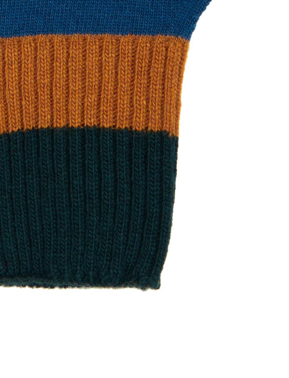 Guanti uomo lana verde righe multicolor - Gallo 1927 - Official Online Shop