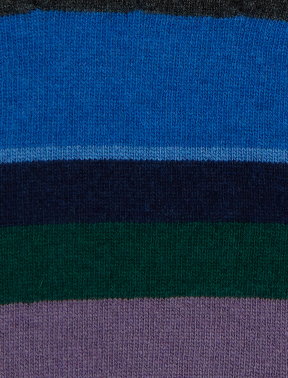 Guanti uomo lana blu righe multicolor - Gallo 1927 - Official Online Shop