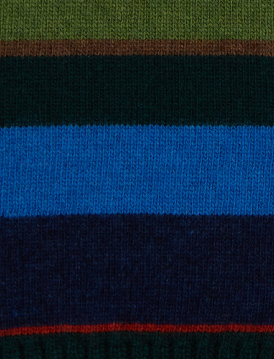 Guanti uomo lana blu righe multicolor