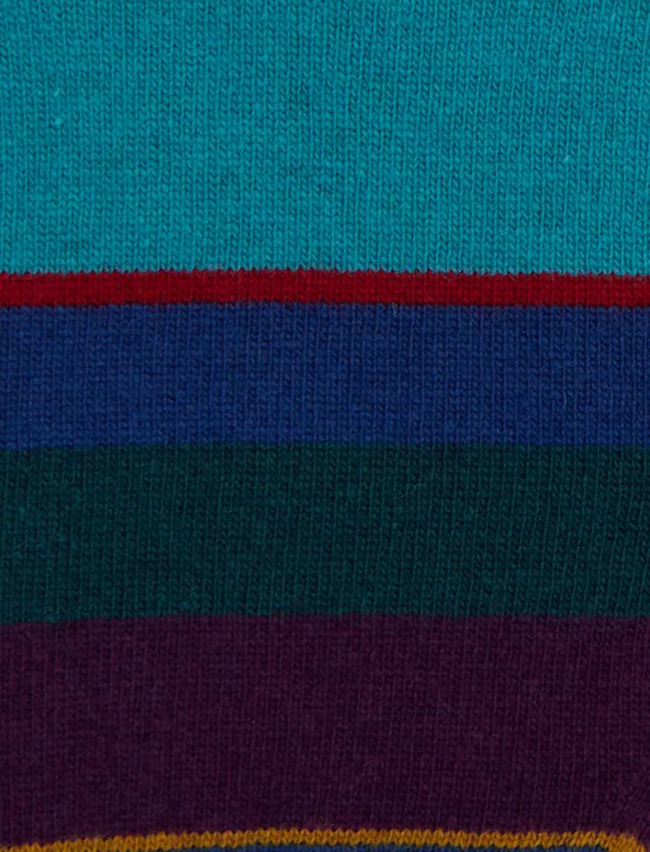 Guanti uomo lana blu righe multicolor - Gallo 1927 - Official Online Shop