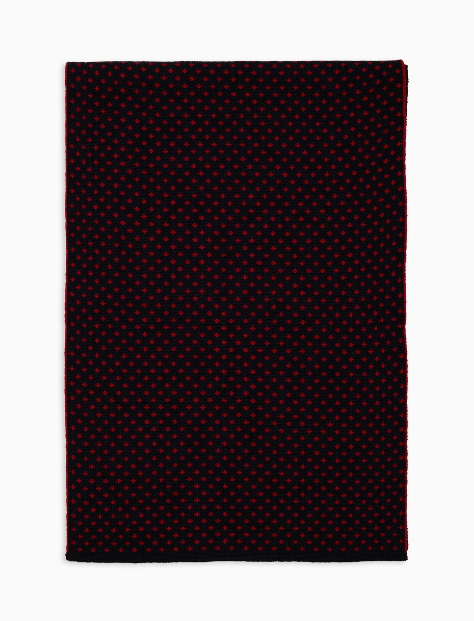 Sciarpa uomo lana blu fantasia giglio - Gallo 1927 - Official Online Shop