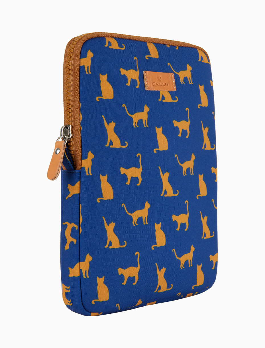 Porta tablet unisex blu fantasia gatti - Gallo 1927 - Official Online Shop