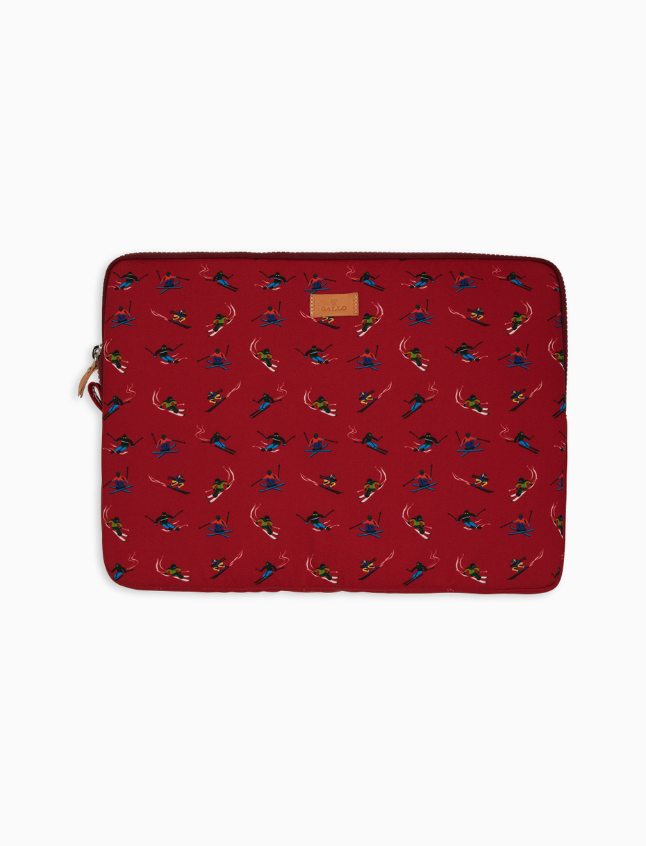 Porta note book unisex rosso fantasia sciatori - Gallo 1927 - Official Online Shop