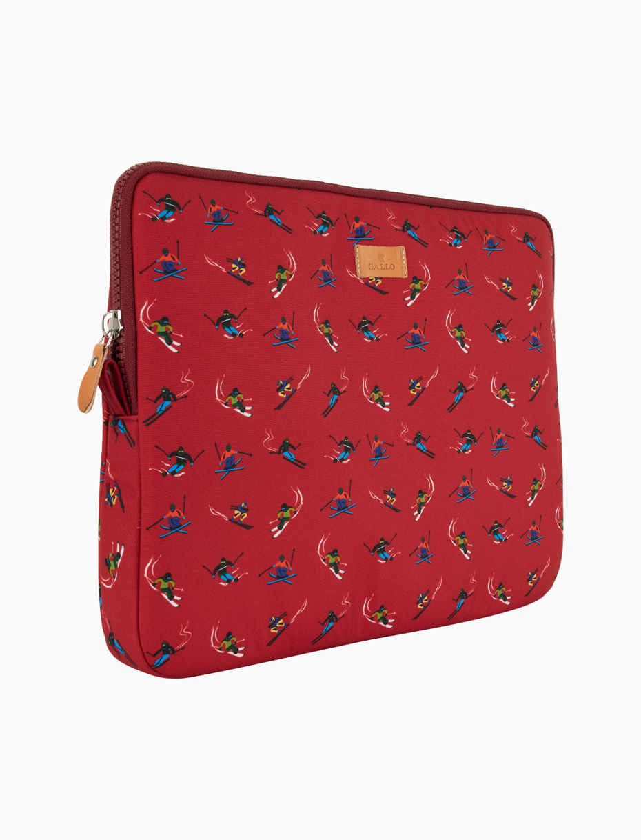 Porta note book unisex rosso fantasia sciatori - Gallo 1927 - Official Online Shop