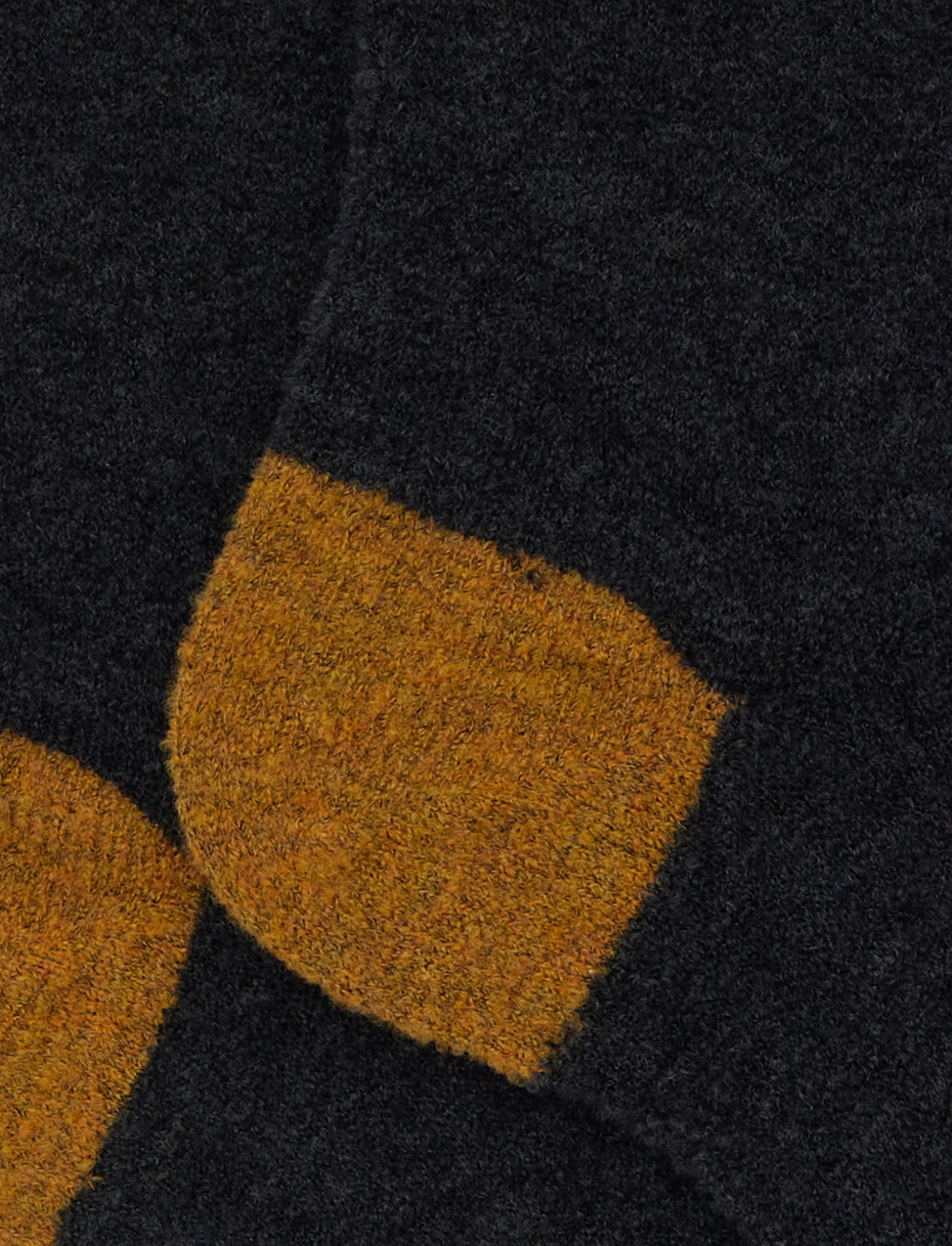 Calze corte uomo lana bouclé grigio tinta unita e contrasti - Gallo 1927 - Official Online Shop