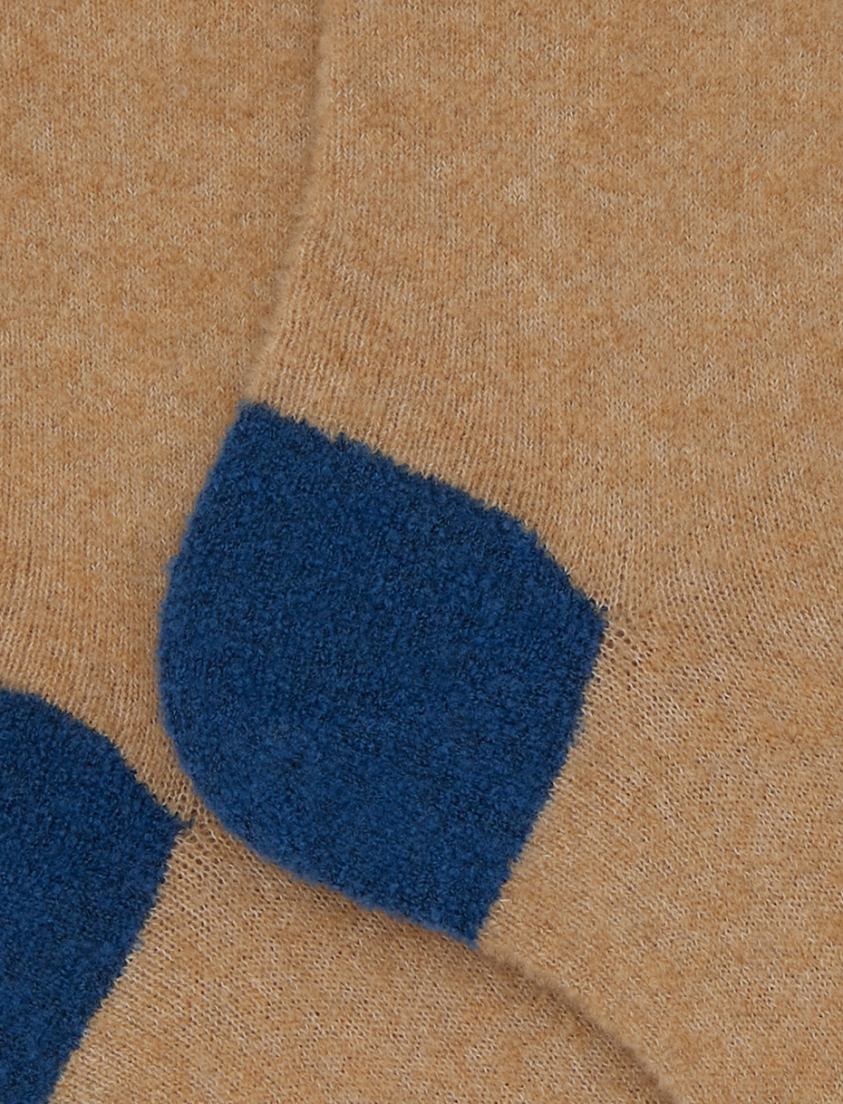 Calze corte uomo lana bouclé beige tinta unita e contrasti - Gallo 1927 - Official Online Shop