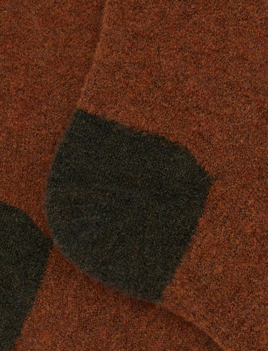 Calze corte uomo lana bouclé marrone tinta unita e contrasti - Gallo 1927 - Official Online Shop