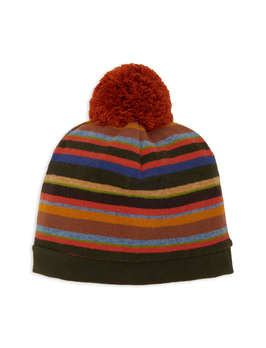 Berretto bambino pile verde righe multicolor - Gallo 1927 - Official Online Shop