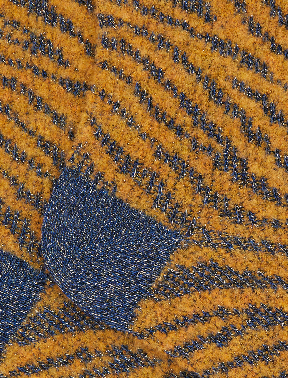 Women's short yellow cotton and wool socks with glitter zebra motif - Gallo 1927 - Official Online Shop