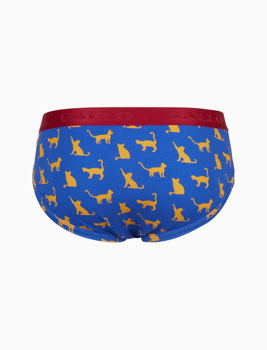 Slip intimo uomo cotone blu fantasia gatti - Gallo 1927 - Official Online Shop
