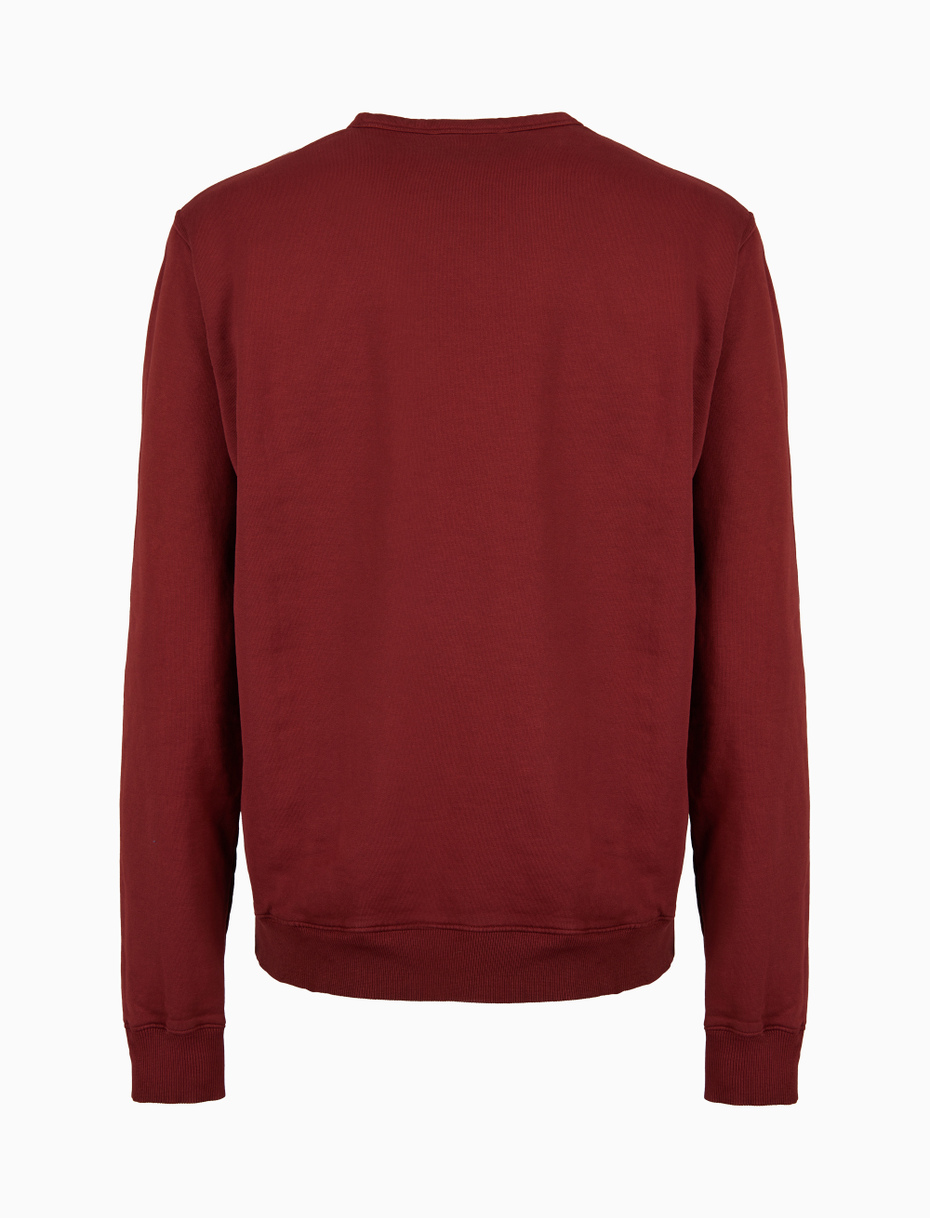 Felpa girocollo unisex cotone bordò tinta unita - Gallo 1927 - Official Online Shop
