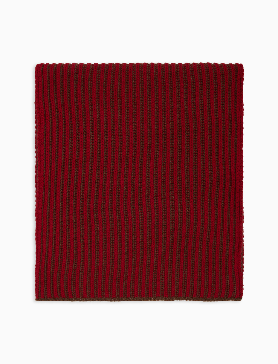 Sciarpa unisex lana e cashmere rossa costa inglese vanisé a due colori - Gallo 1927 - Official Online Shop