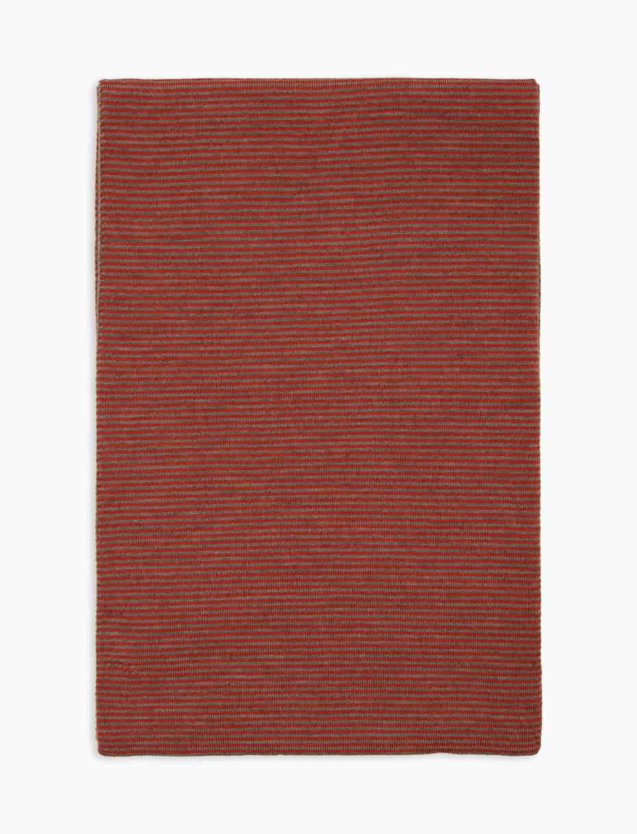 Men's beige wool scarf with Windsor stripes - Gallo 1927 - Official Online Shop