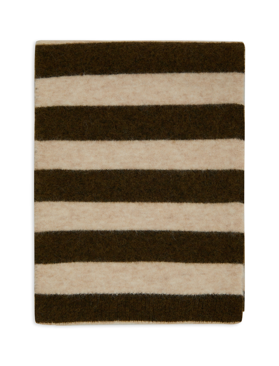 Sciarpa donna alpaca e lana verde righe bicolore - Gallo 1927 - Official Online Shop