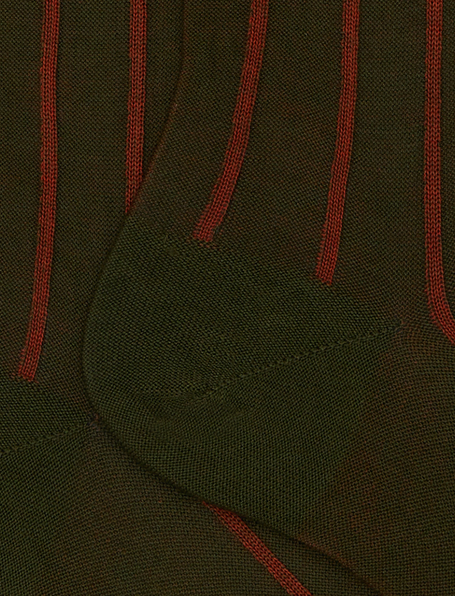 Calze lunghe donna cotone verde fantasia twin rib spaziata - Gallo 1927 - Official Online Shop