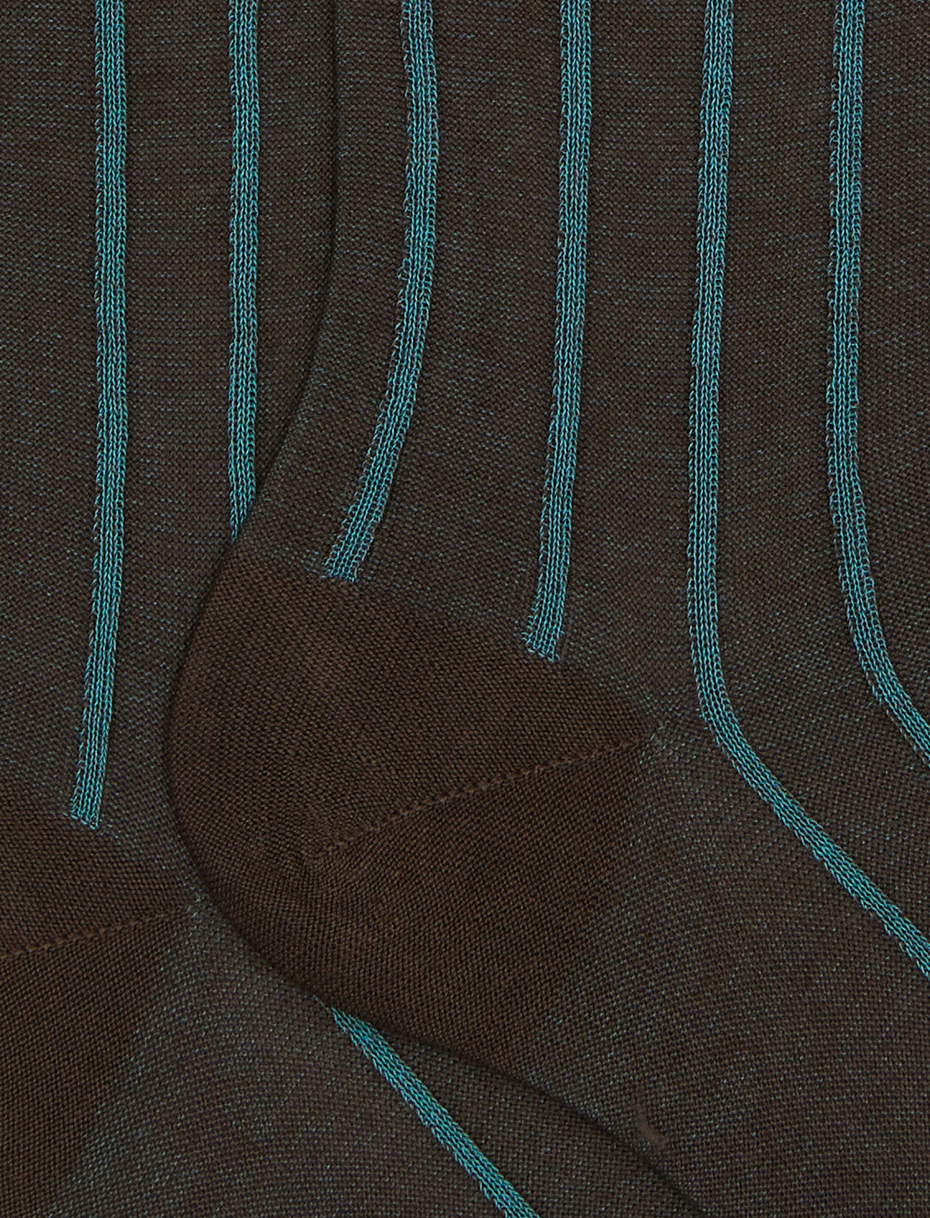 Calze lunghe donna cotone marrone fantasia twin rib spaziata - Gallo 1927 - Official Online Shop