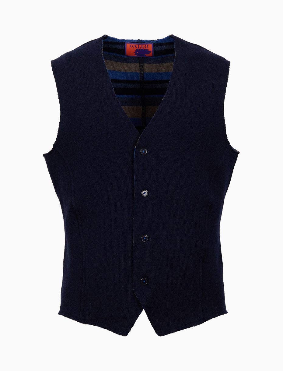 Gilet uomo lana blu tinta unita - Gallo 1927 - Official Online Shop