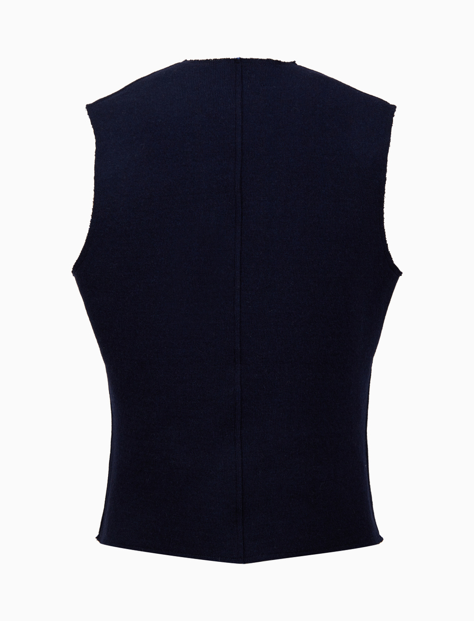 Gilet uomo lana blu tinta unita - Gallo 1927 - Official Online Shop