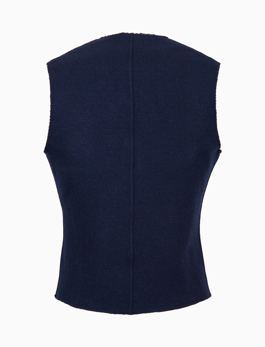Men's plain blue wool vest - Gallo 1927 - Official Online Shop