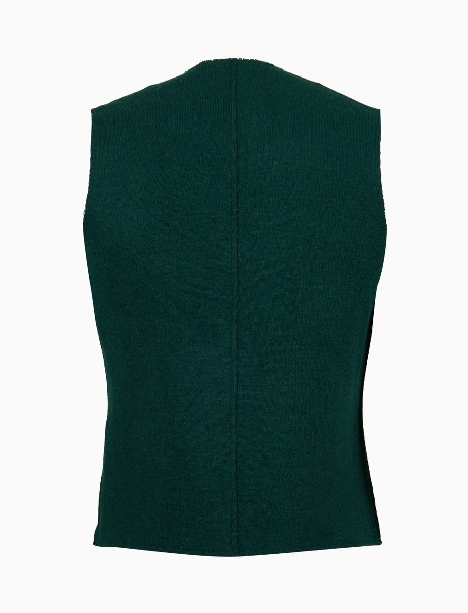 Gilet uomo lana verde tinta unita - Gallo 1927 - Official Online Shop