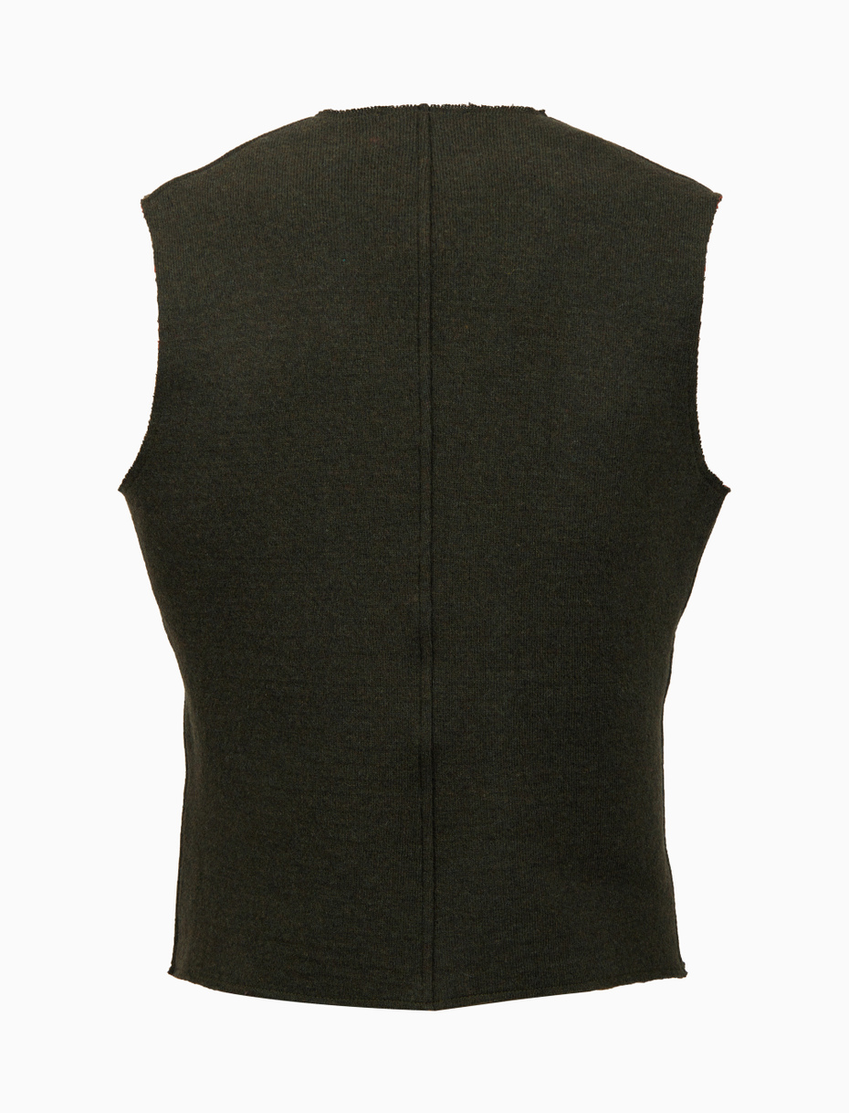 Gilet uomo lana verde tinta unita - Gallo 1927 - Official Online Shop