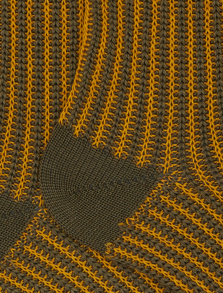 Calze corte unisex lana, seta e cashmere verde righe verticali - Gallo 1927 - Official Online Shop