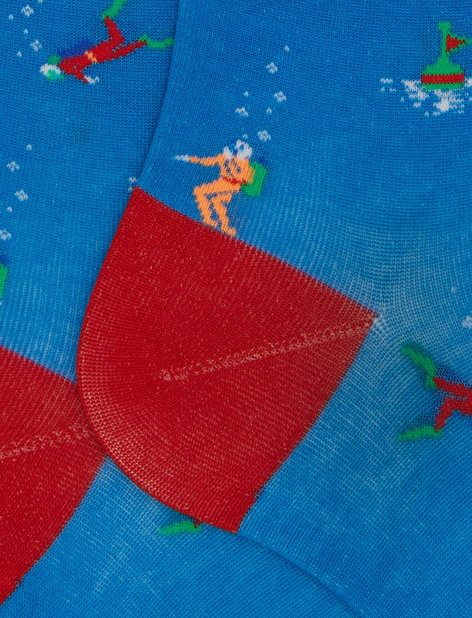 Calze lunghe uomo cotone fantasia sub azzurro - Gallo 1927 - Official Online Shop