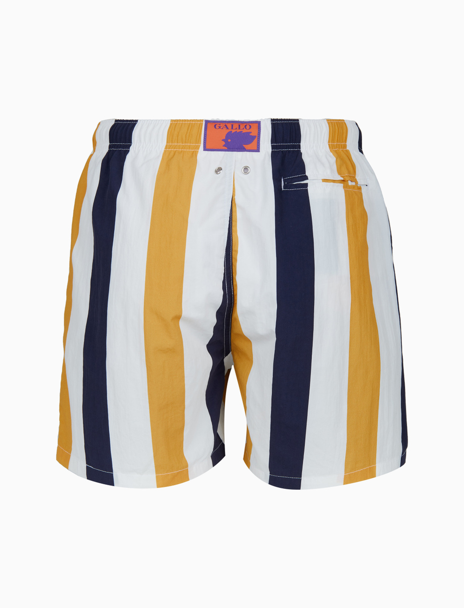 Men's blue swimming shorts with tricolour stripes - Gallo 1927 - Official Online Shop