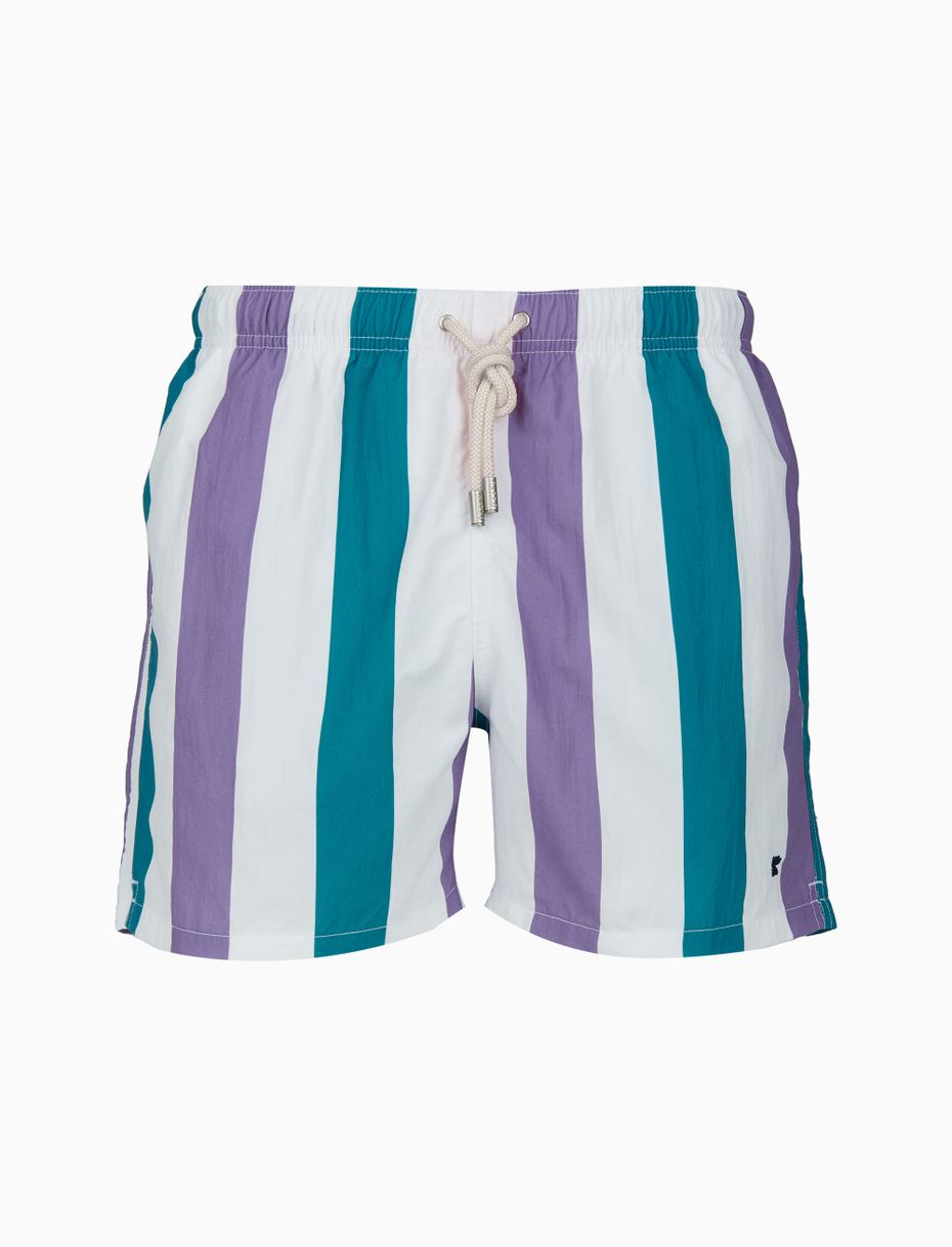 Boxer mare uomo righe tricolor viola - Gallo 1927 - Official Online Shop
