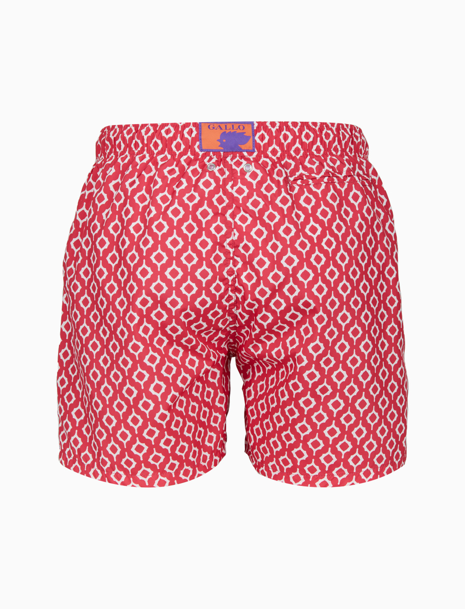 Men's fuchsia swimming shorts with diamond motif - Gallo 1927 - Official Online Shop